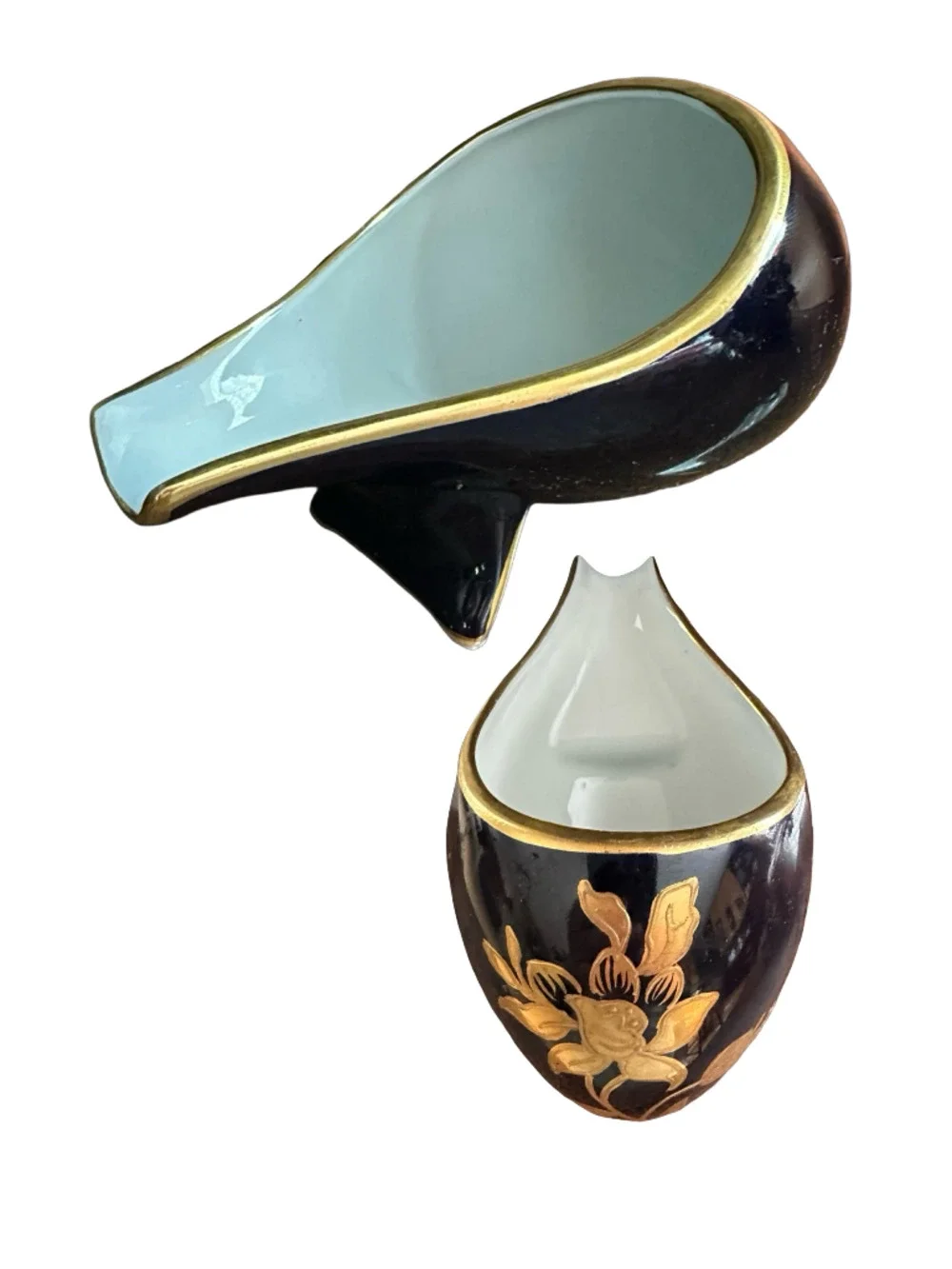 ECHT KOBALT JLMENAU Vintage Porcelain Spoon Rest Limited Cobalt Blue Germany